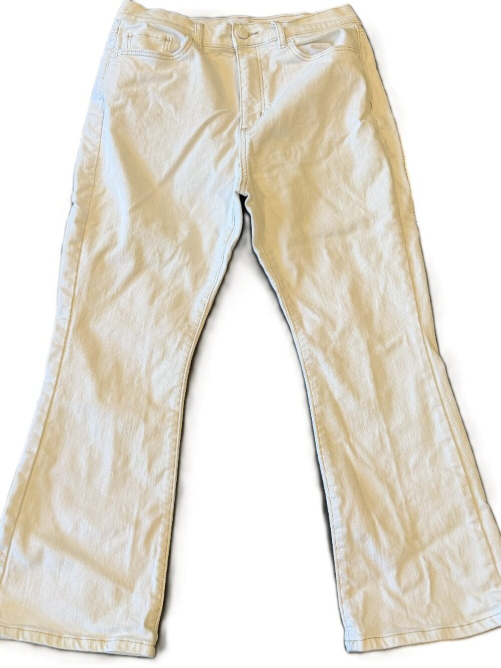 LOFT Women’s The Kick Crop White Jeans Size 28/6 Petite GUC
